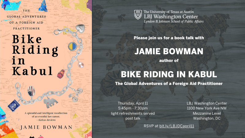 Invitation for book talk on April 11 at the LBJ Washington Center