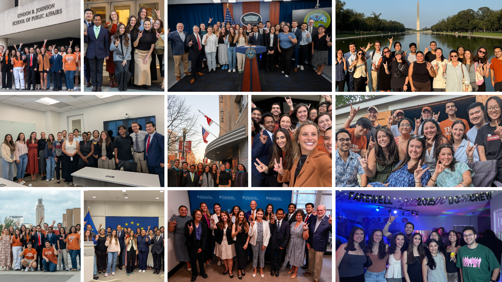 Collage of 2025 LBJ DC Concentration Cohort Photos