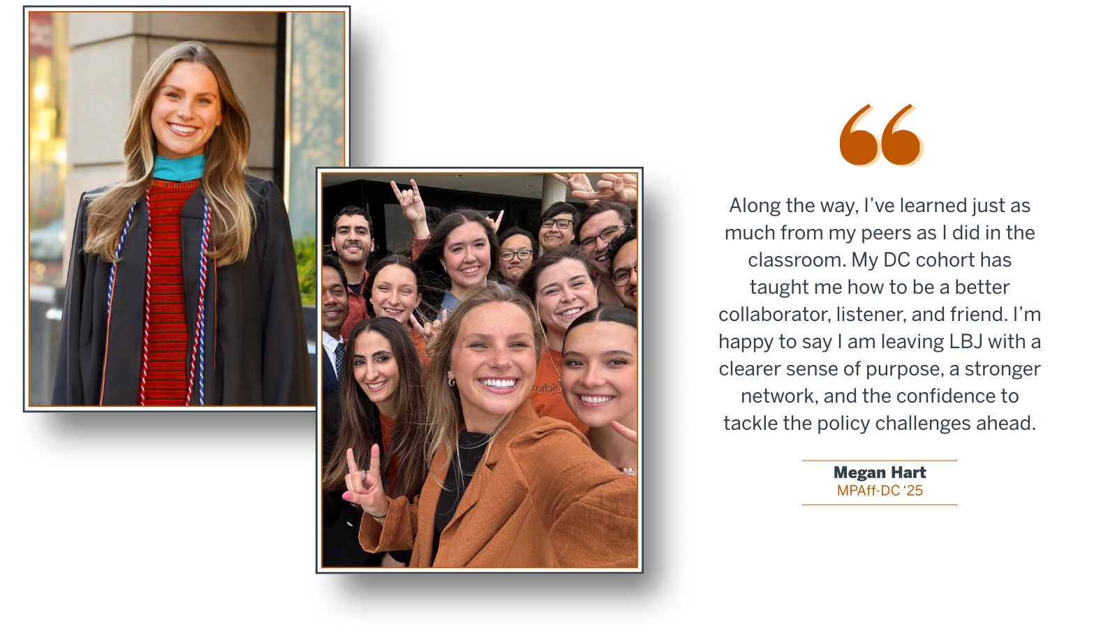 Graphic with 2 photos of Megan Hart and a quote from the passage below