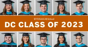 LBJ School DC Class of 2023 - grid of headshots of graduates in regalia